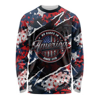 No Kings In America Since 1776 Long Sleeve Shirt Grunge Style - Wonder Print Shop