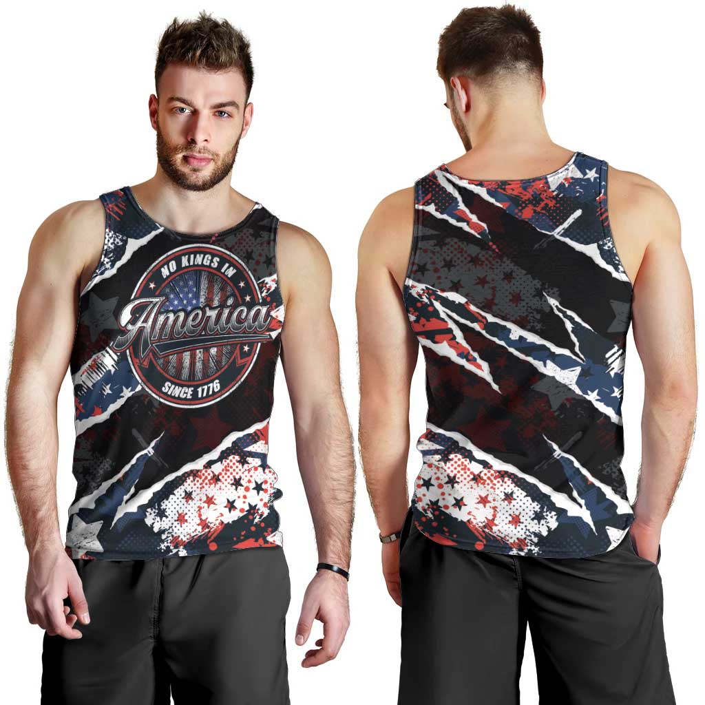 No Kings In America Since 1776 Men Tank Top Grunge Style - Wonder Print Shop
