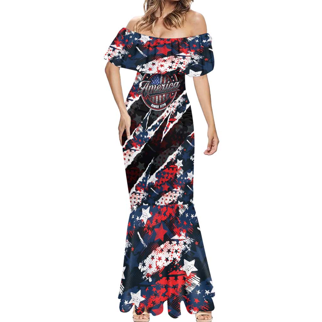 No Kings In America Since 1776 Mermaid Dress Grunge Style - Wonder Print Shop