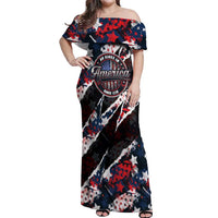 No Kings In America Since 1776 Off Shoulder Maxi Dress Grunge Style - Wonder Print Shop