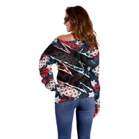 No Kings In America Since 1776 Off Shoulder Sweater Grunge Style - Wonder Print Shop