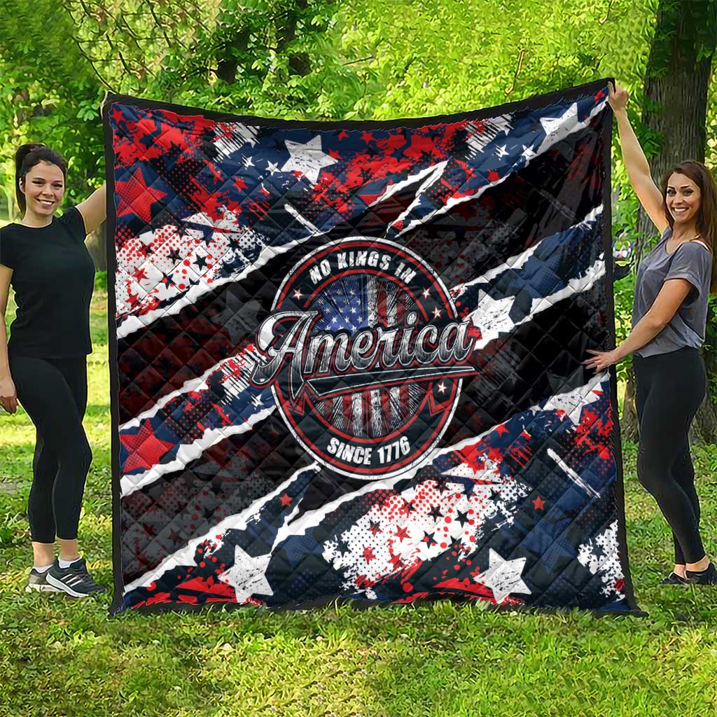 No Kings In America Since 1776 Quilt Grunge Style - Wonder Print Shop