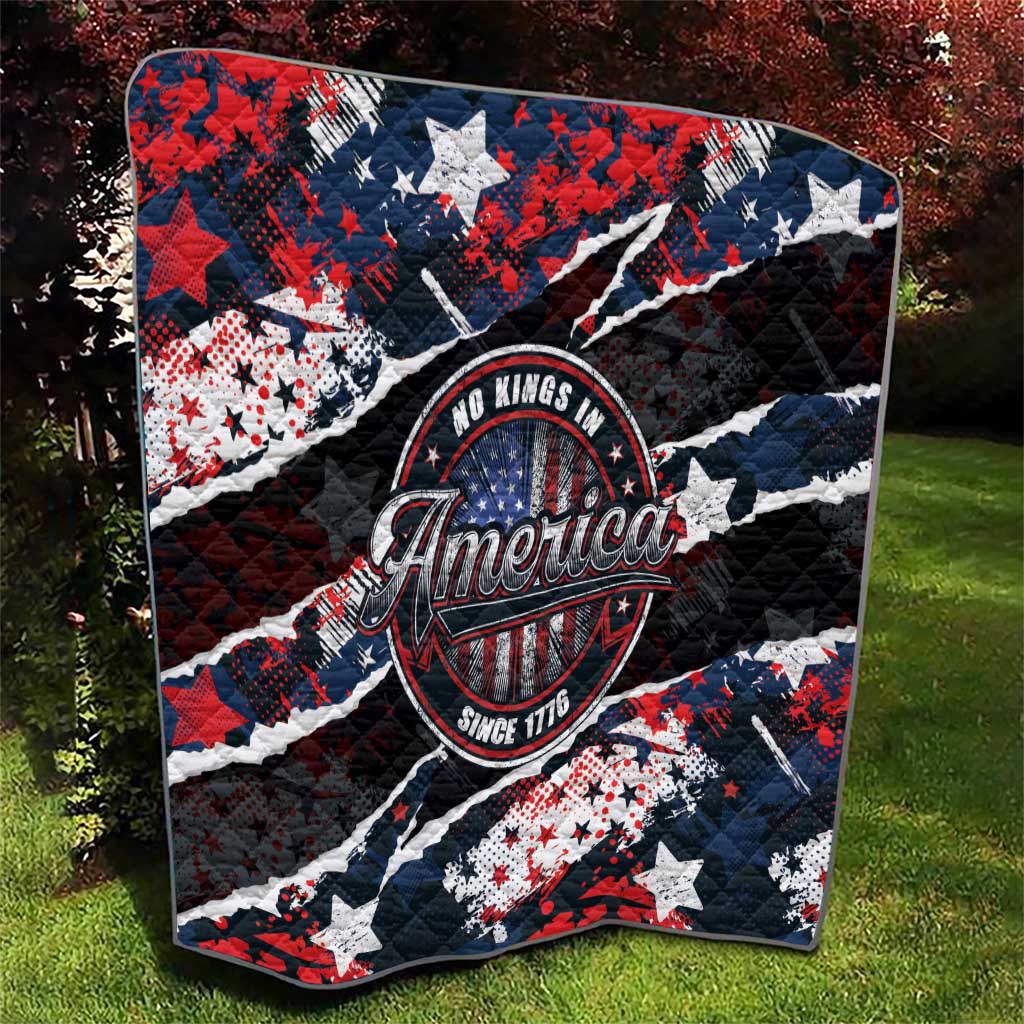 No Kings In America Since 1776 Quilt Grunge Style - Wonder Print Shop