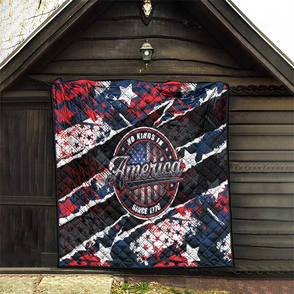 No Kings In America Since 1776 Quilt Grunge Style - Wonder Print Shop