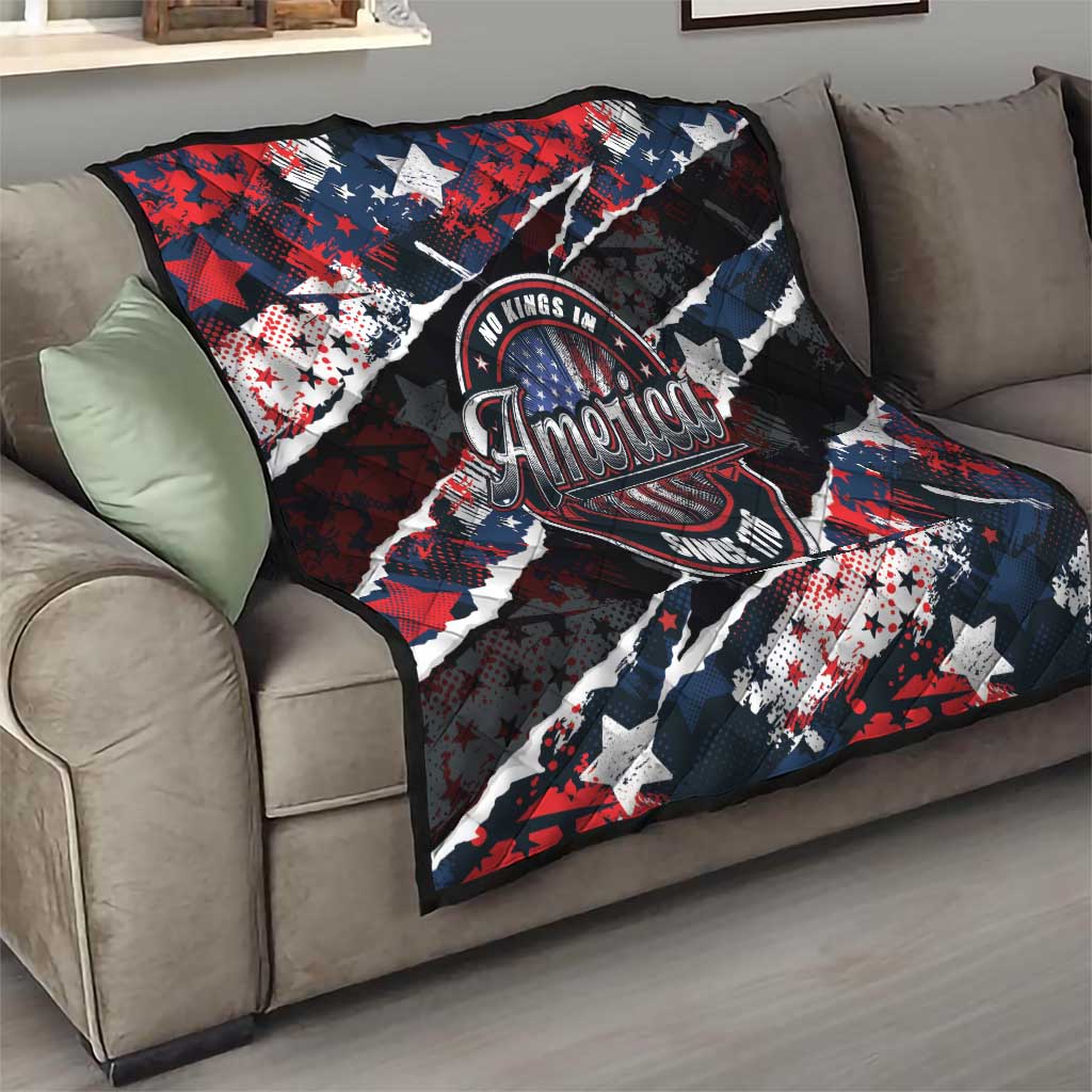 No Kings In America Since 1776 Quilt Grunge Style - Wonder Print Shop