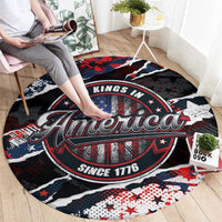 No Kings In America Since 1776 Round Carpet Grunge Style - Wonder Print Shop