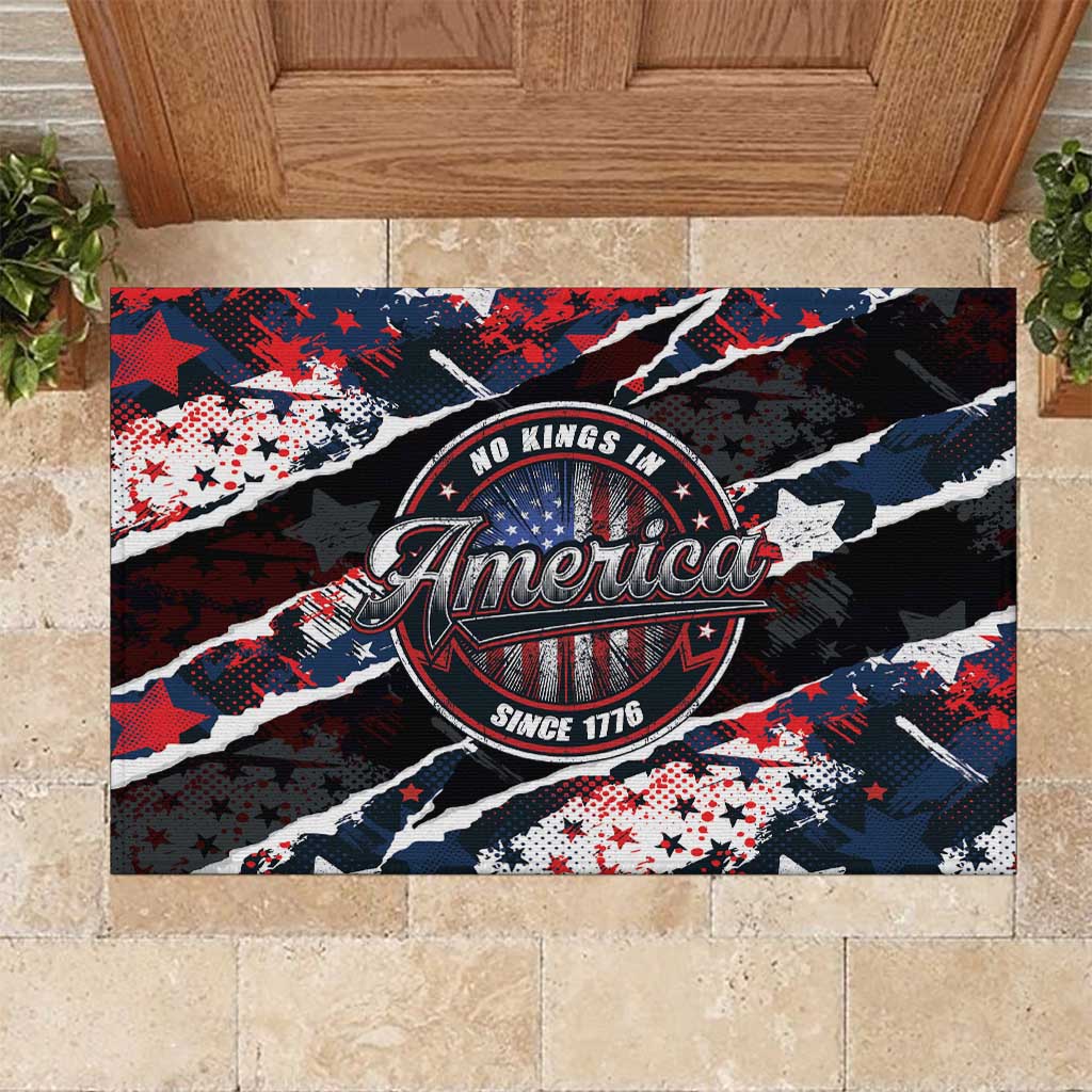 No Kings In America Since 1776 Rubber Doormat Grunge Style - Wonder Print Shop