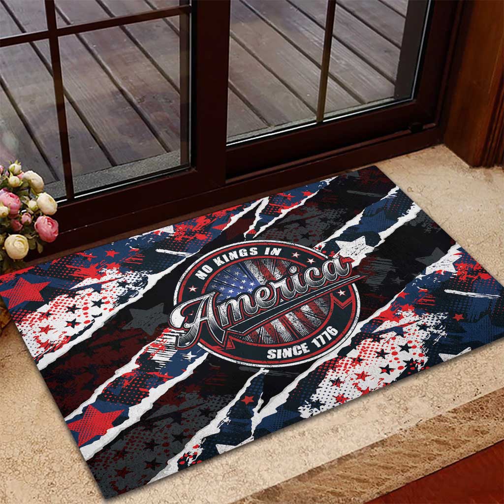 No Kings In America Since 1776 Rubber Doormat Grunge Style - Wonder Print Shop