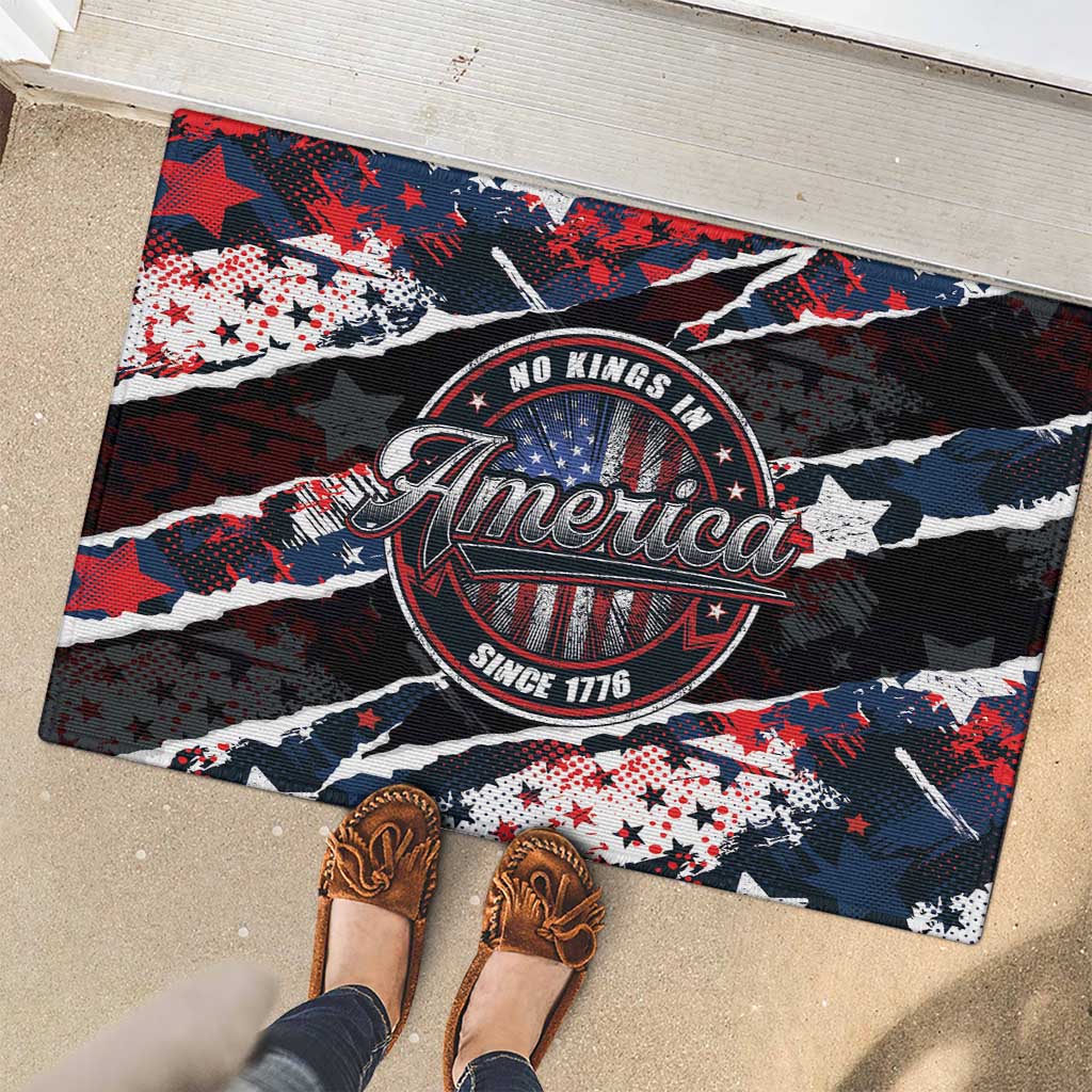 No Kings In America Since 1776 Rubber Doormat Grunge Style - Wonder Print Shop