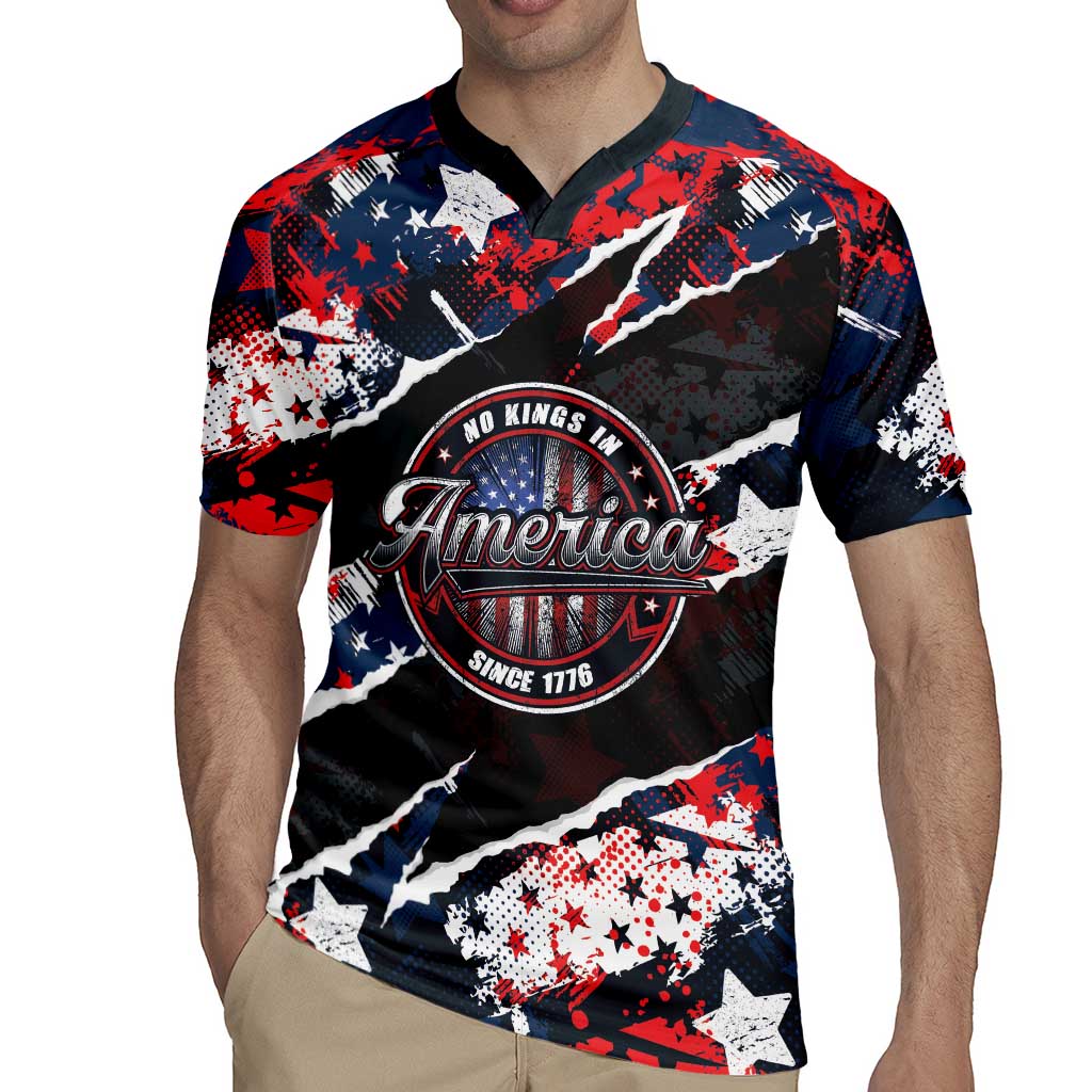 No Kings In America Since 1776 Rugby Jersey Grunge Style - Wonder Print Shop