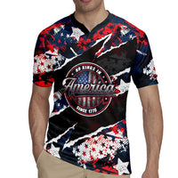 No Kings In America Since 1776 Rugby Jersey Grunge Style - Wonder Print Shop