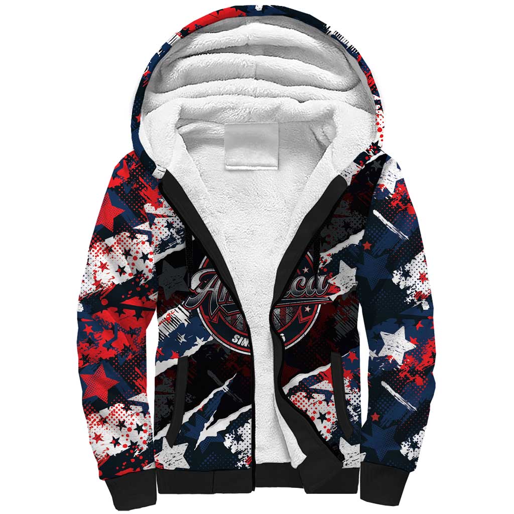 No Kings In America Since 1776 Sherpa Hoodie Grunge Style - Wonder Print Shop