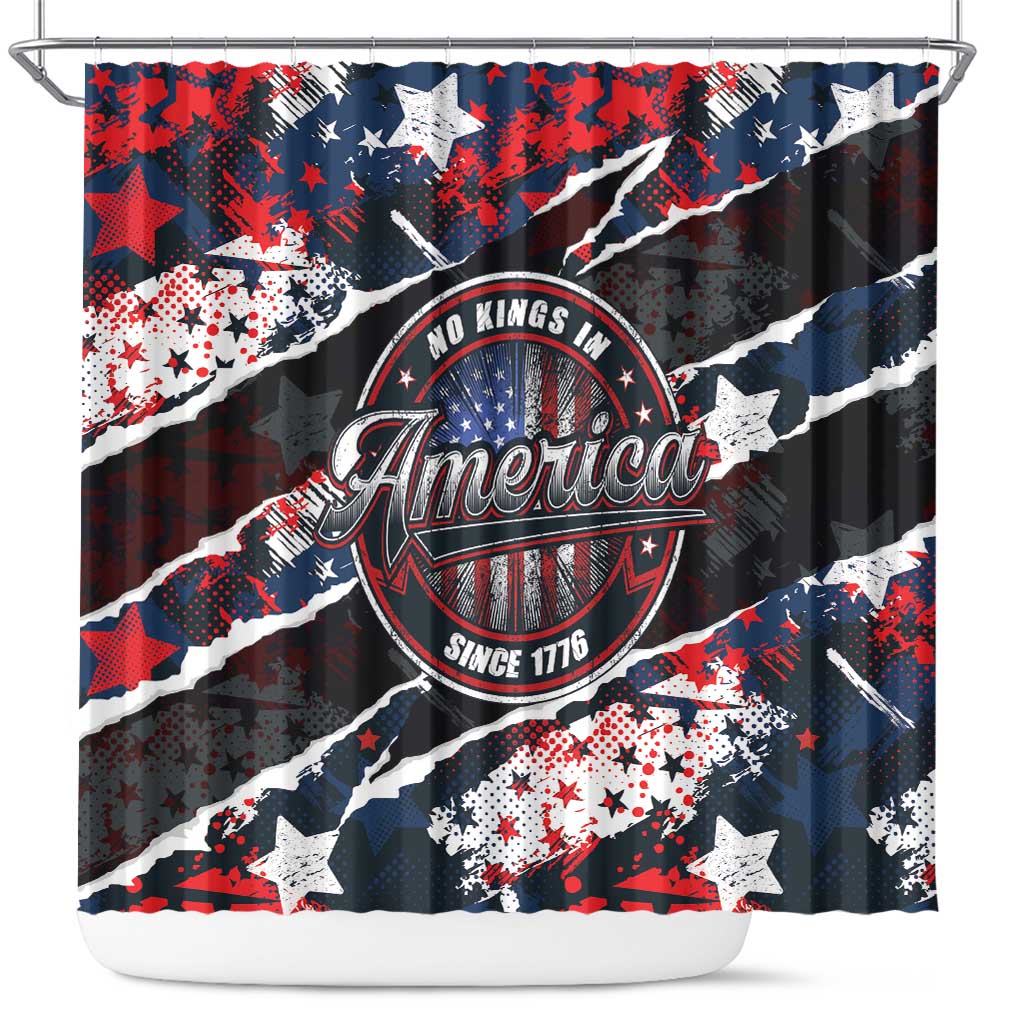 No Kings In America Since 1776 Shower Curtain Grunge Style - Wonder Print Shop