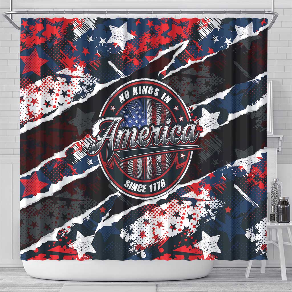 No Kings In America Since 1776 Shower Curtain Grunge Style - Wonder Print Shop