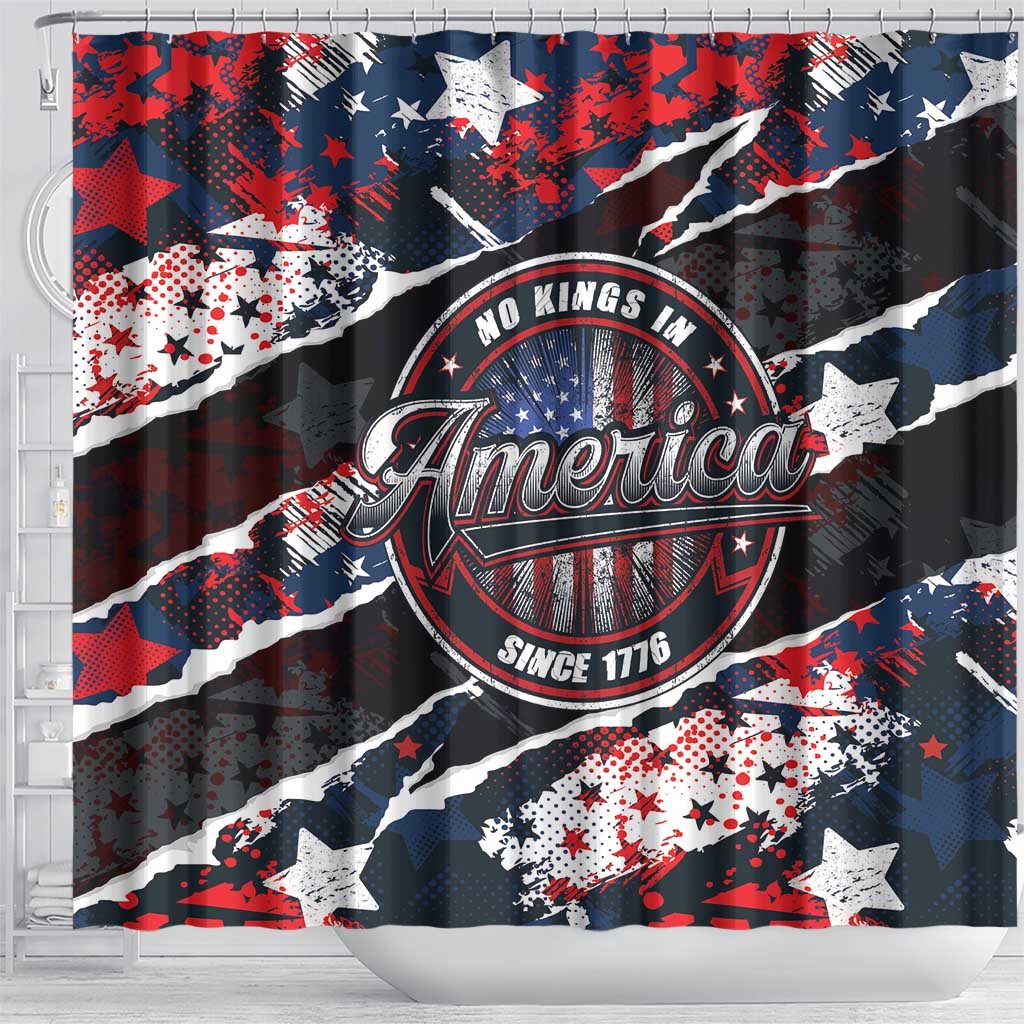 No Kings In America Since 1776 Shower Curtain Grunge Style - Wonder Print Shop