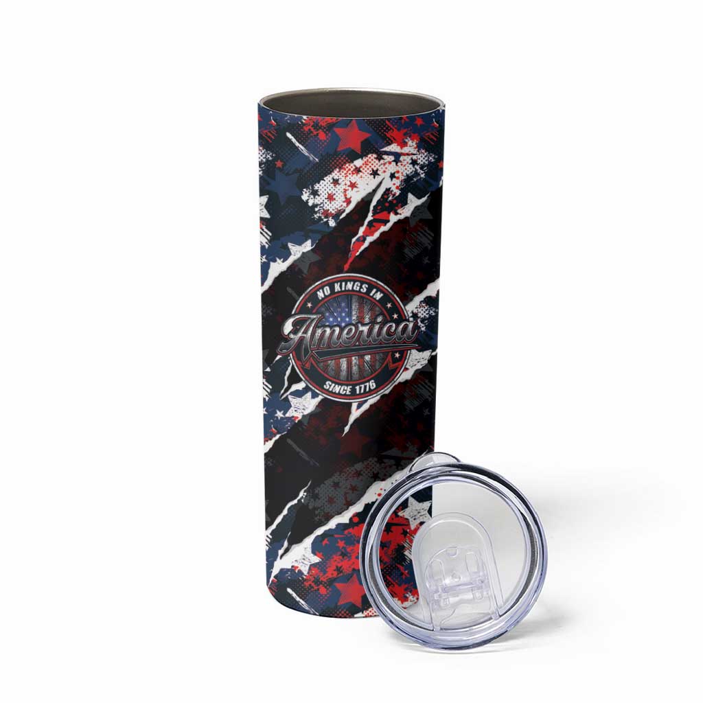 No Kings In America Since 1776 Skinny Tumbler Grunge Style - Wonder Print Shop