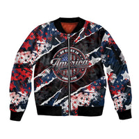 No Kings In America Since 1776 Sleeve Zip Bomber Jacket Grunge Style - Wonder Print Shop