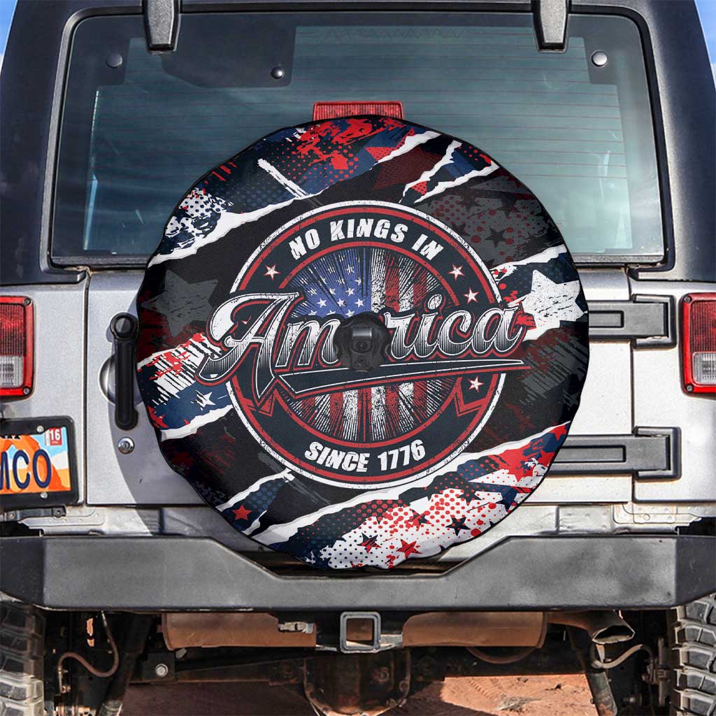 No Kings In America Since 1776 Spare Tire Cover Grunge Style - Wonder Print Shop