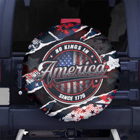 No Kings In America Since 1776 Spare Tire Cover Grunge Style - Wonder Print Shop