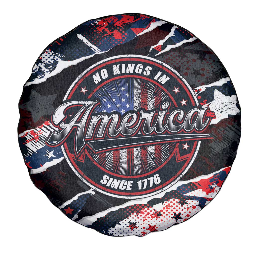 No Kings In America Since 1776 Spare Tire Cover Grunge Style - Wonder Print Shop