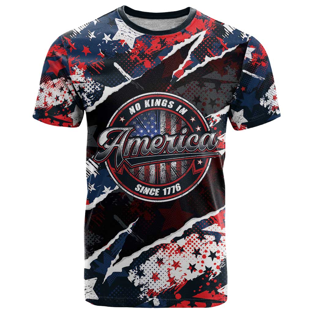 No Kings In America Since 1776 T Shirt Grunge Style - Wonder Print Shop