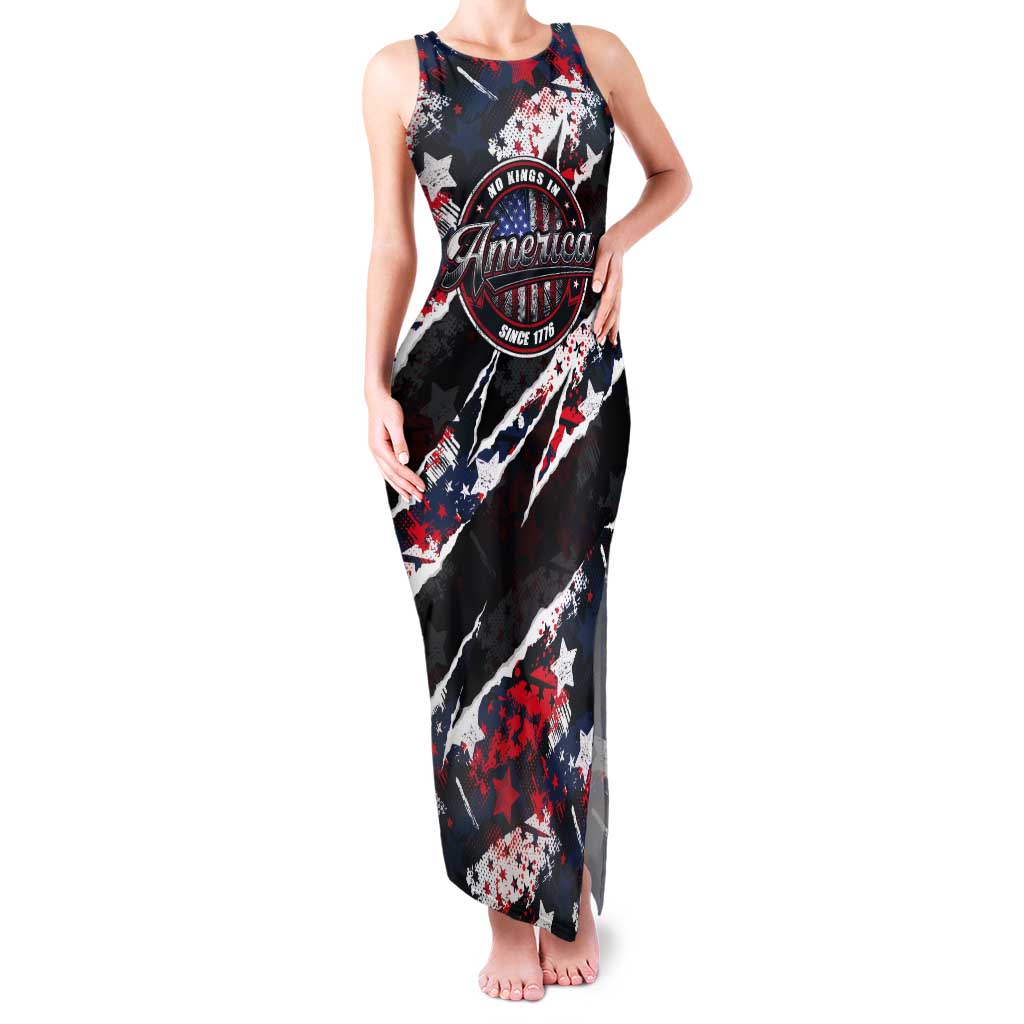 No Kings In America Since 1776 Tank Maxi Dress Grunge Style - Wonder Print Shop