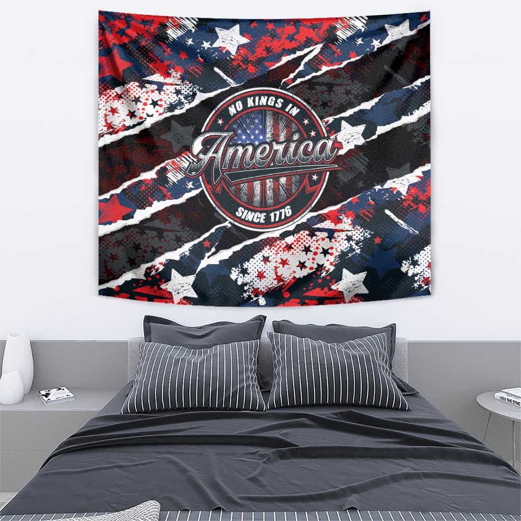 No Kings In America Since 1776 Tapestry Grunge Style - Wonder Print Shop