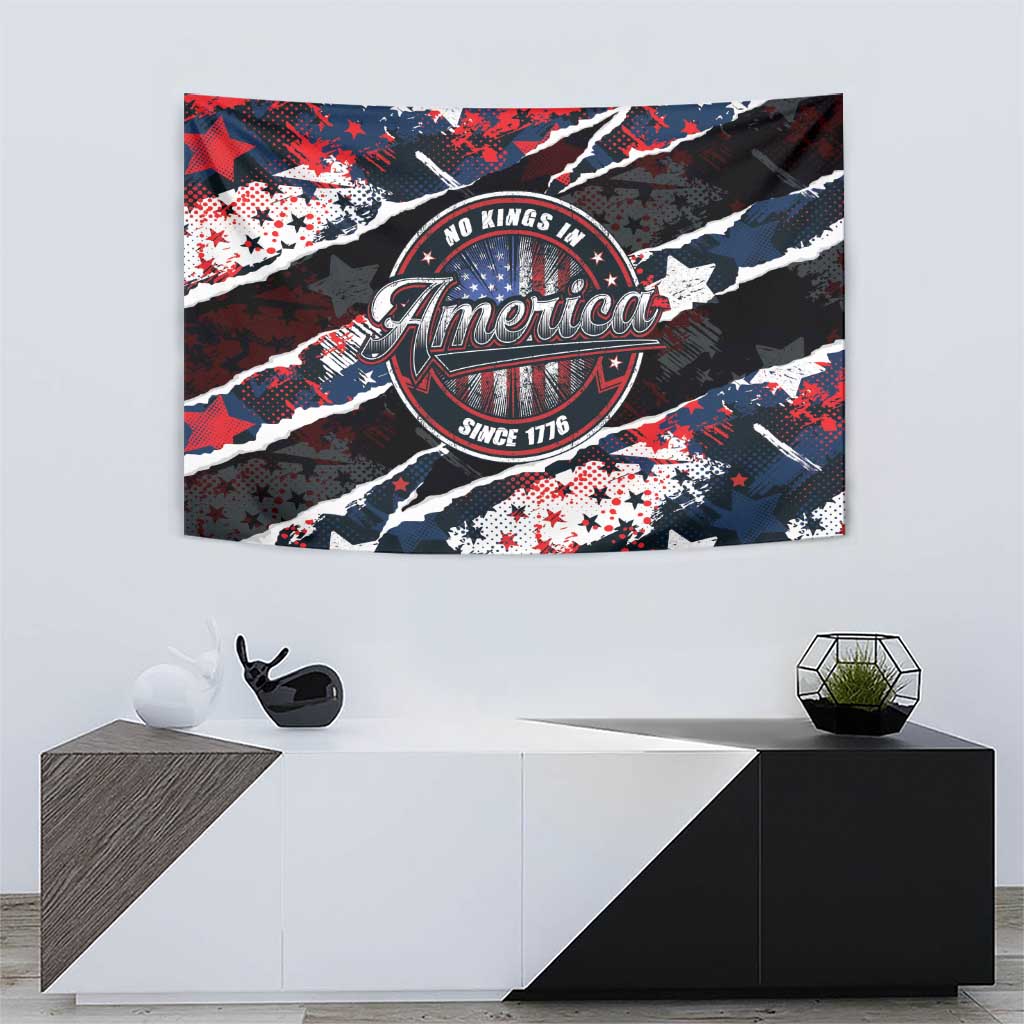 No Kings In America Since 1776 Tapestry Grunge Style - Wonder Print Shop