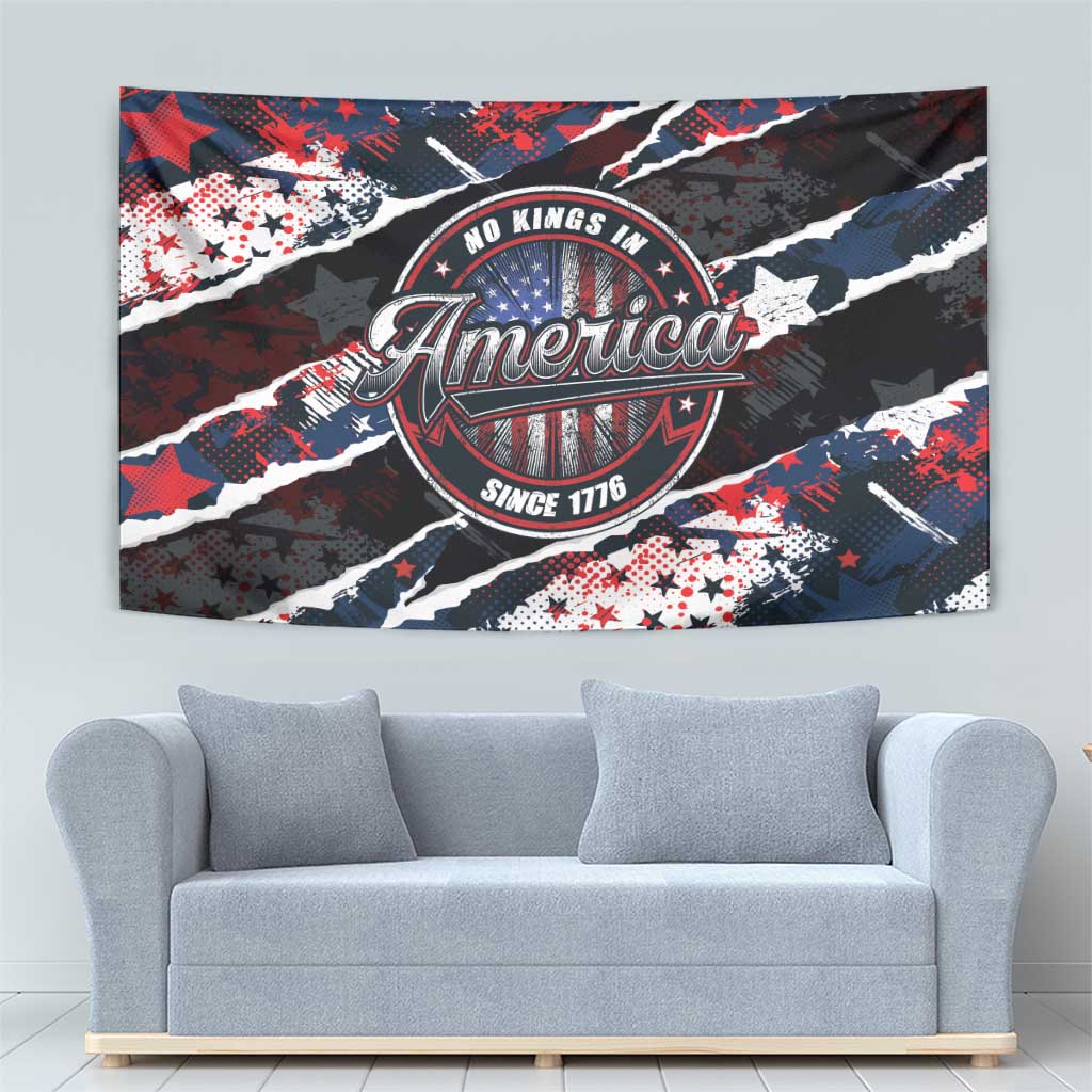 No Kings In America Since 1776 Tapestry Grunge Style - Wonder Print Shop