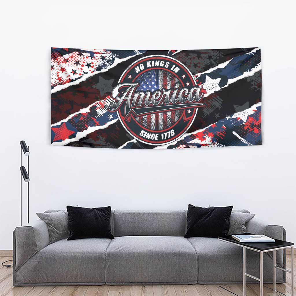 No Kings In America Since 1776 Tapestry Grunge Style - Wonder Print Shop