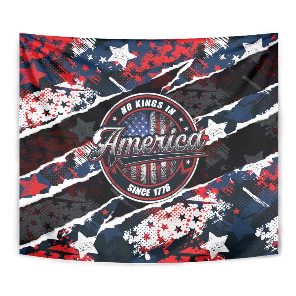 No Kings In America Since 1776 Tapestry Grunge Style - Wonder Print Shop