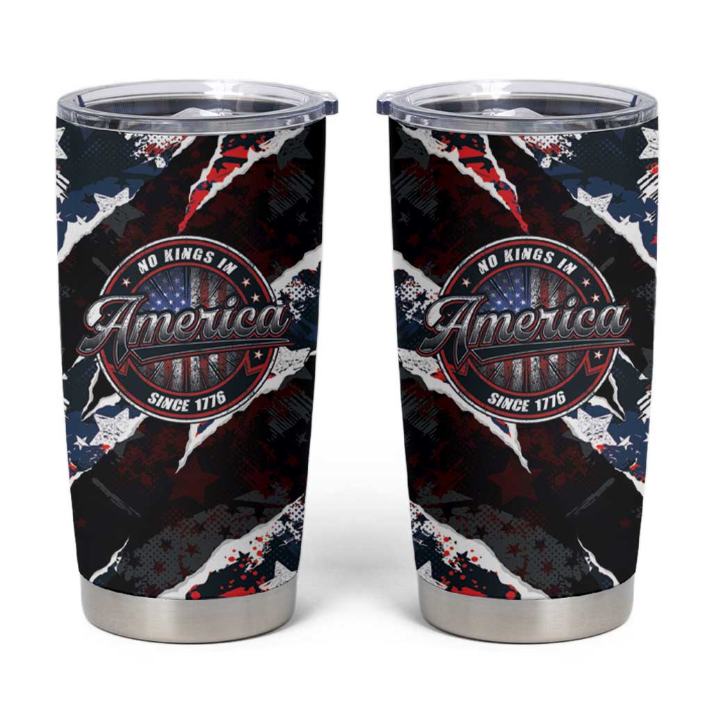 No Kings In America Since 1776 Tumbler Cup Grunge Style - Wonder Print Shop