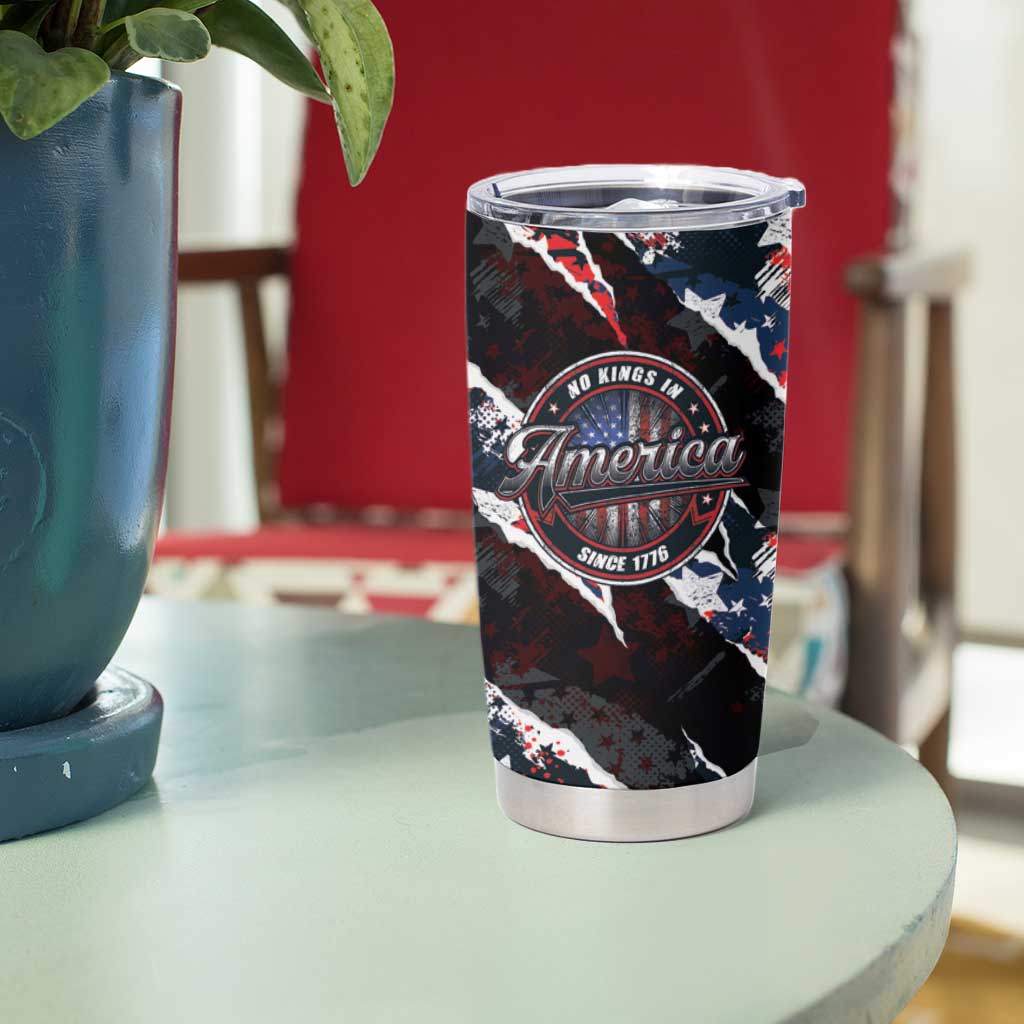 No Kings In America Since 1776 Tumbler Cup Grunge Style - Wonder Print Shop