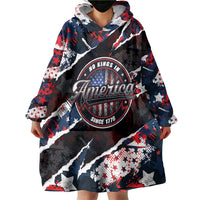 No Kings In America Since 1776 Wearable Blanket Hoodie Grunge Style - Wonder Print Shop