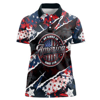 No Kings In America Since 1776 Women Polo Shirt Grunge Style - Wonder Print Shop