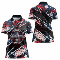 No Kings In America Since 1776 Women Polo Shirt Grunge Style - Wonder Print Shop