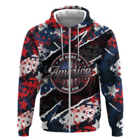 No Kings In America Since 1776 Zip Hoodie Grunge Style - Wonder Print Shop