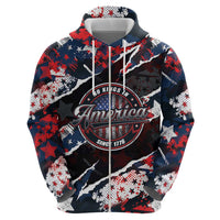 No Kings In America Since 1776 Zip Hoodie Grunge Style - Wonder Print Shop