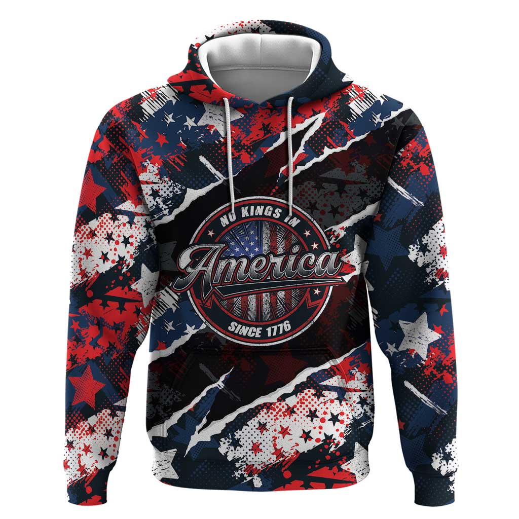 No Kings In America Since 1776 Zip Hoodie Grunge Style - Wonder Print Shop