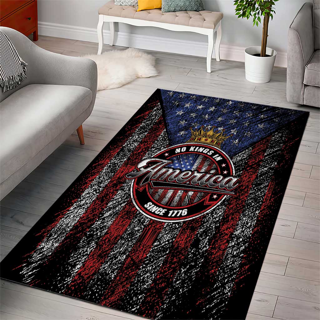 No Kings In America Since 1777 Area Rug Retro Vibe - Wonder Print Shop