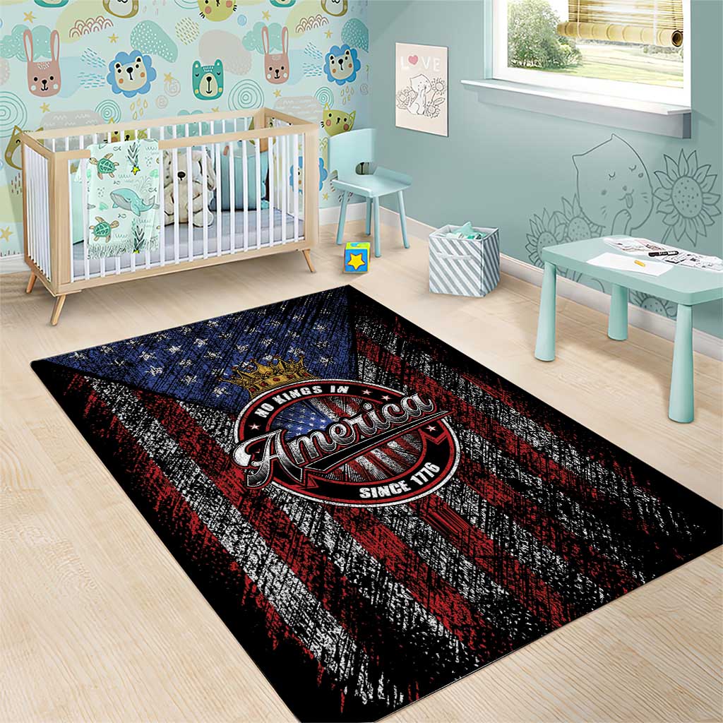 No Kings In America Since 1777 Area Rug Retro Vibe - Wonder Print Shop