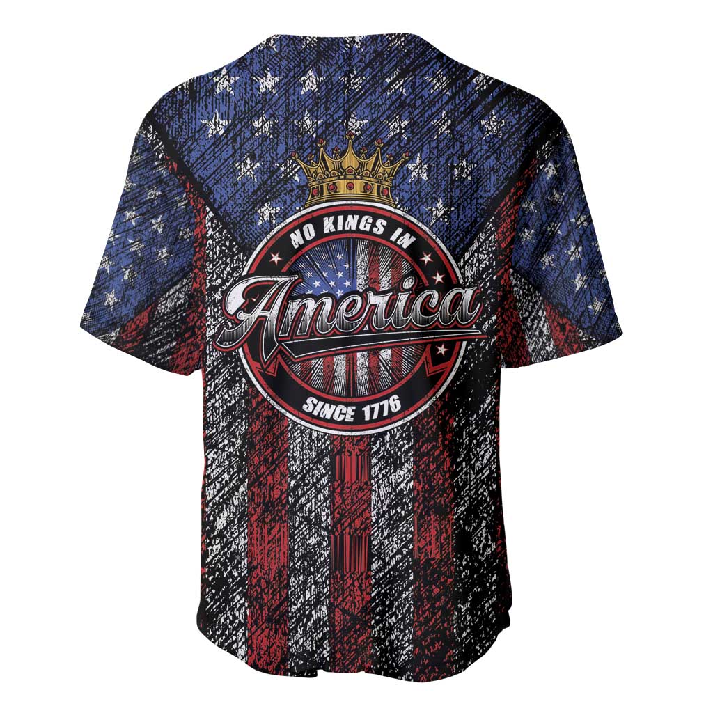 No Kings In America Since 1777 Baseball Jersey Retro Vibe - Wonder Print Shop