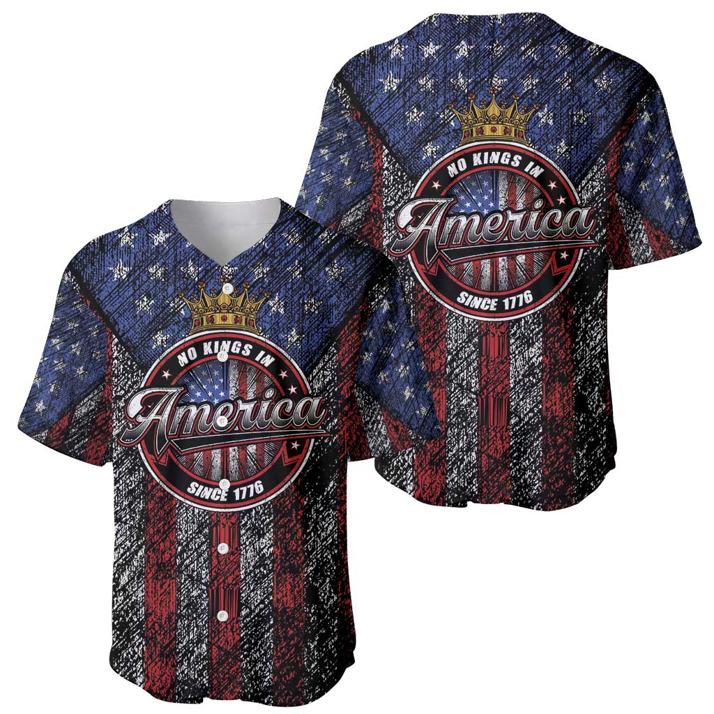 No Kings In America Since 1777 Baseball Jersey Retro Vibe - Wonder Print Shop