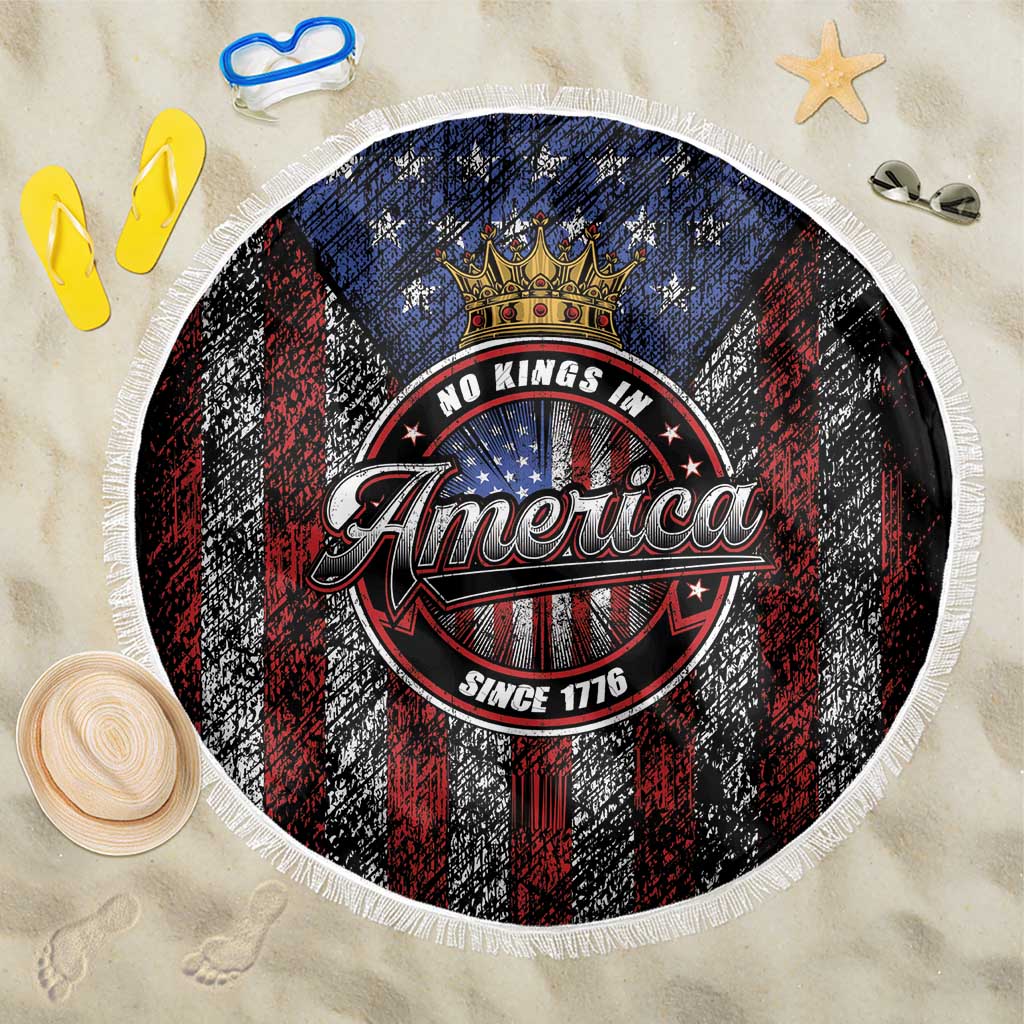 No Kings In America Since 1777 Beach Blanket Retro Vibe - Wonder Print Shop