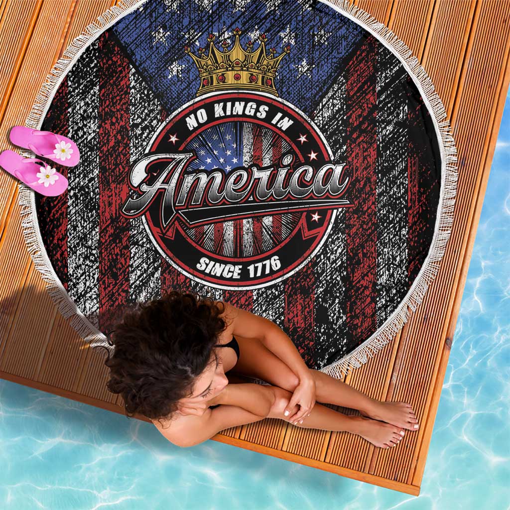 No Kings In America Since 1777 Beach Blanket Retro Vibe - Wonder Print Shop