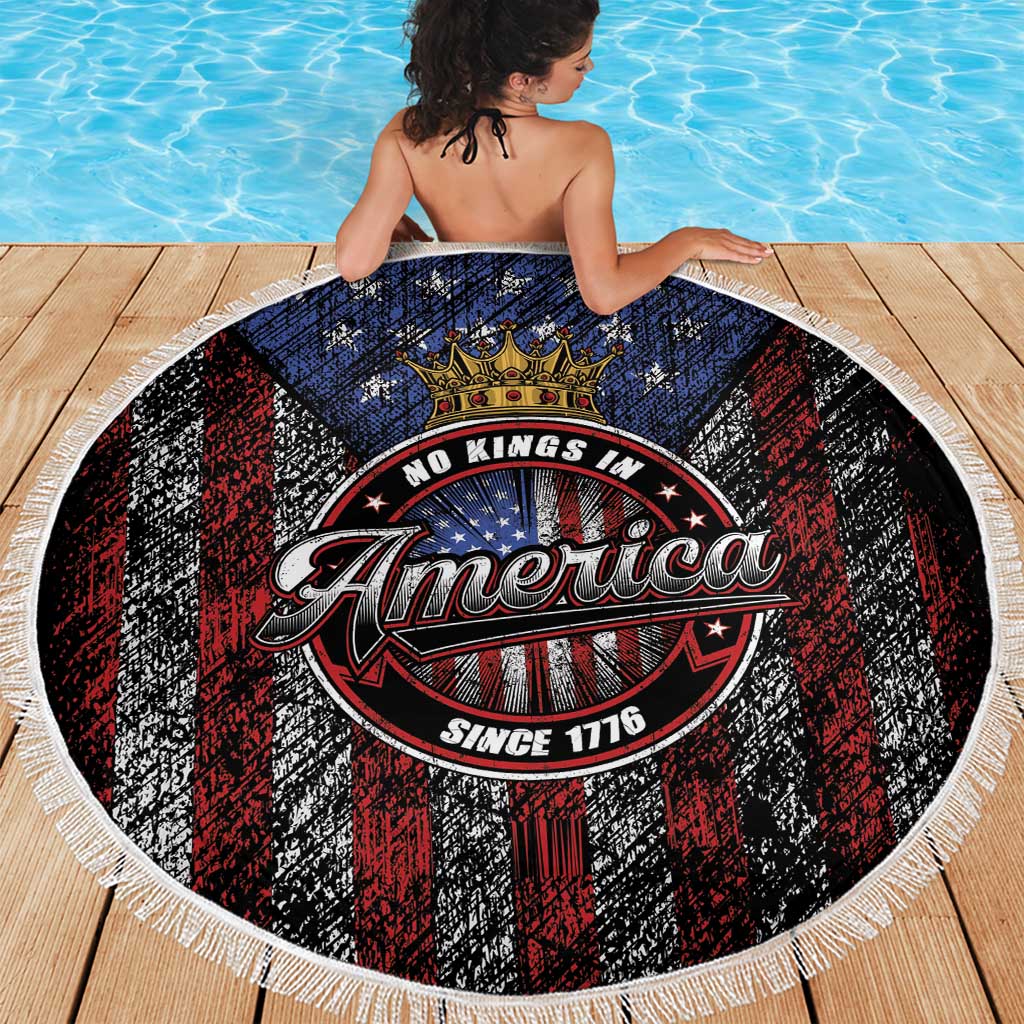 No Kings In America Since 1777 Beach Blanket Retro Vibe - Wonder Print Shop