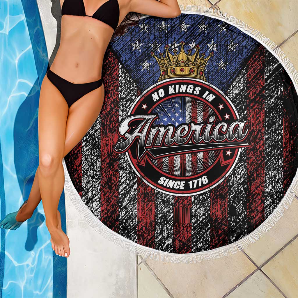 No Kings In America Since 1777 Beach Blanket Retro Vibe - Wonder Print Shop