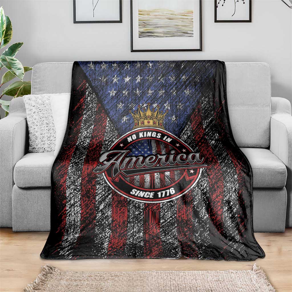 No Kings In America Since 1777 Blanket Retro Vibe - Wonder Print Shop