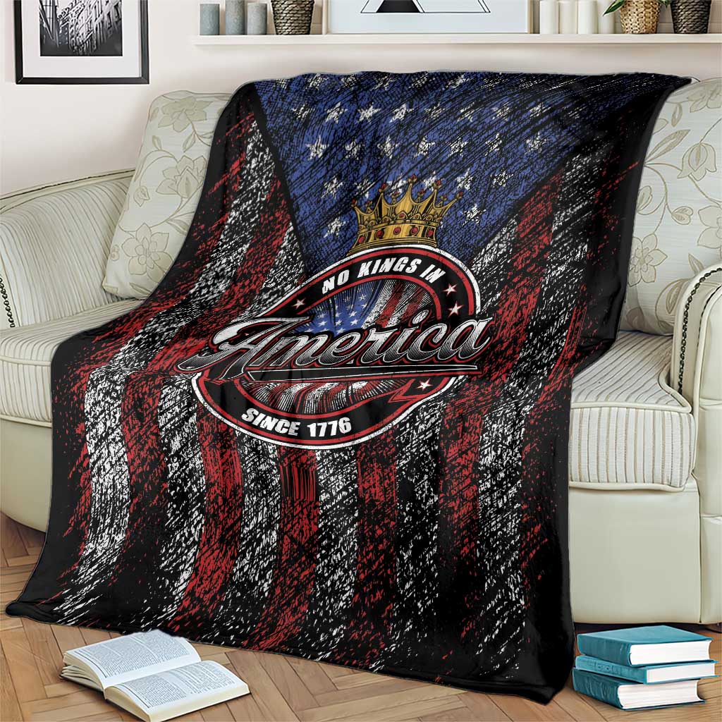 No Kings In America Since 1777 Blanket Retro Vibe - Wonder Print Shop