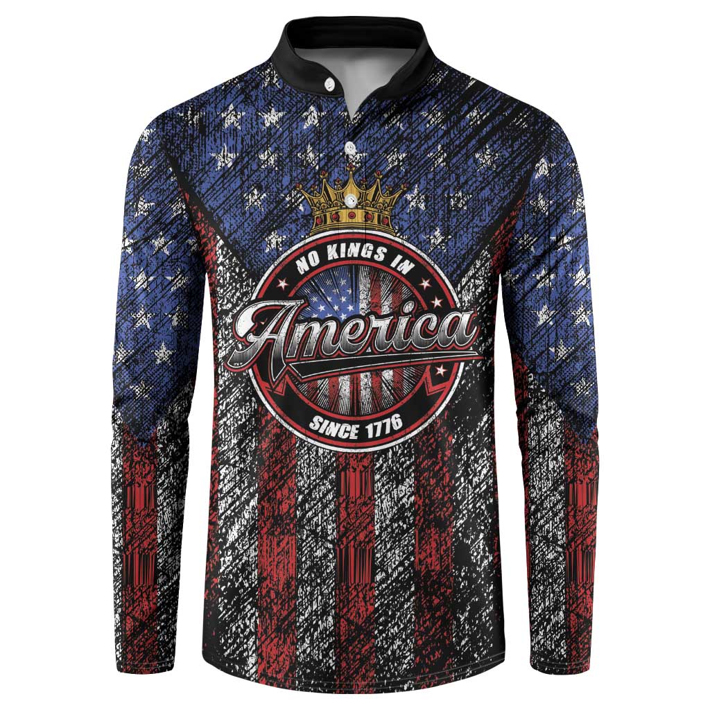 No Kings In America Since 1777 Button Sweatshirt Retro Vibe - Wonder Print Shop